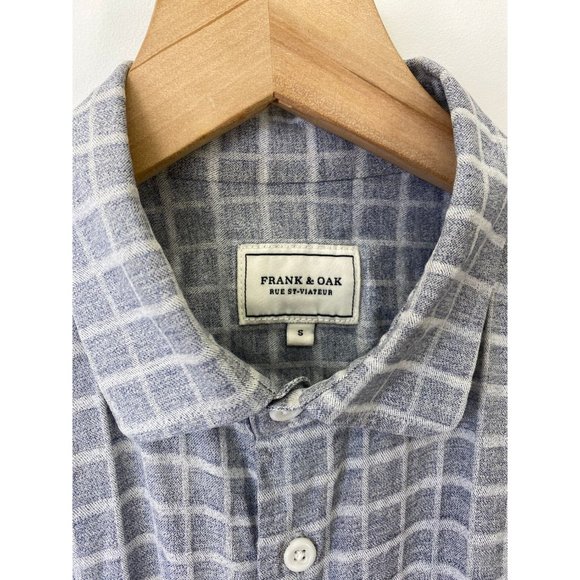 Frank & Oak Long Sleeve Button-Down Shirt Gray S - Picture 5 of 5